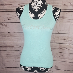Victorias secret blue just married tank top‎